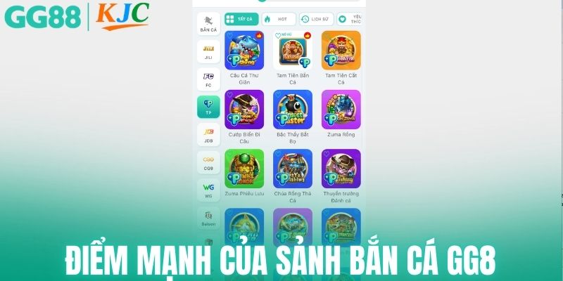 Điểm mạnh vượt trội của sảnh bắn cá GG88