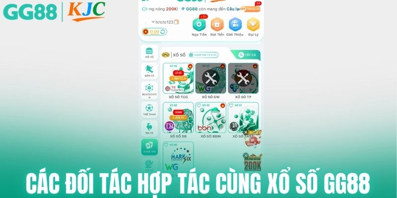 Các đối tác hợp tác cùng xổ số GG88
