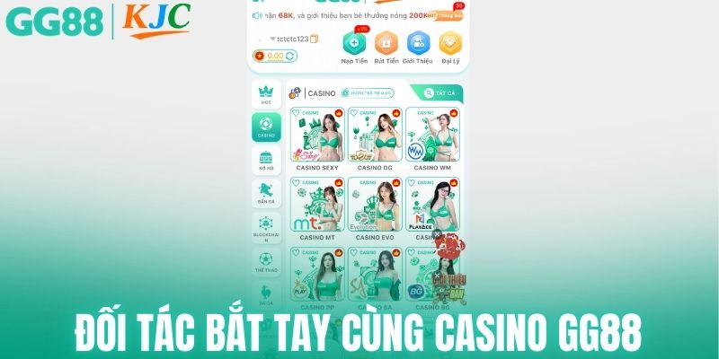 Đối tác bắt tay cùng casino GG88
