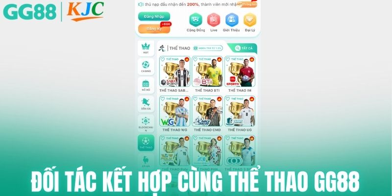 Đối tác kết hợp cùng thể thao GG88
