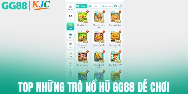 Top những trò nổ hũ GG88 dễ chơi